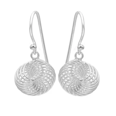 925 Sterling Silver Spiral Drop Earrings - Handmade Jewelry