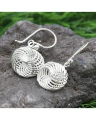 925 Sterling Silver Spiral Drop Earrings - Handmade Jewelry