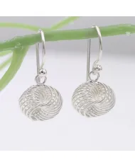 925 Sterling Silver Spiral Drop Earrings - Handmade Jewelry