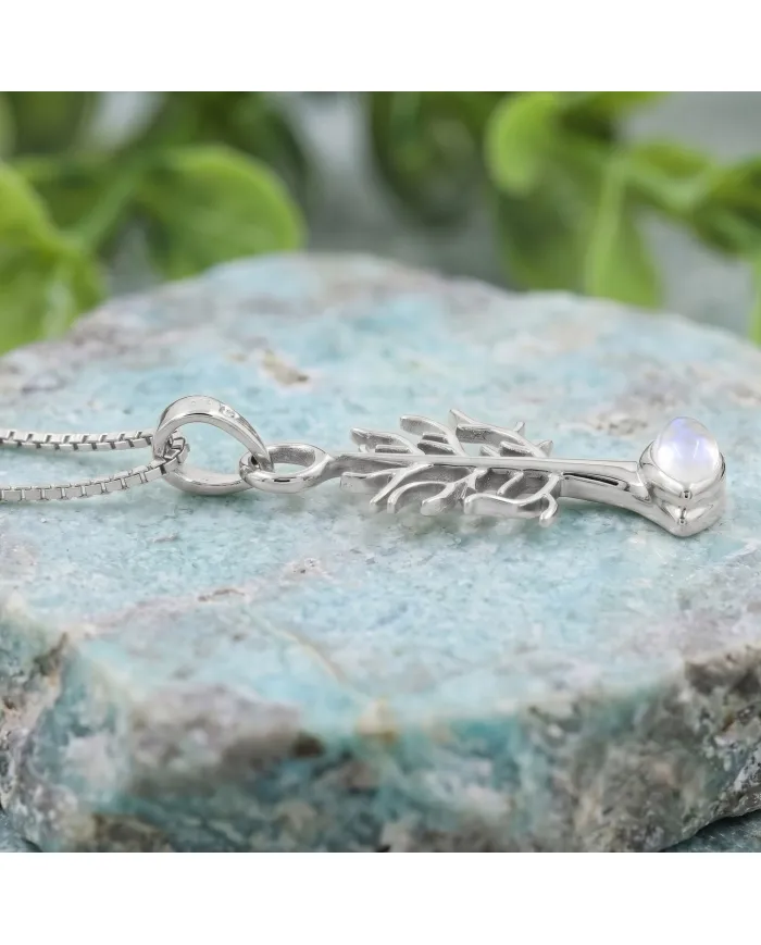 Moonstone Tree of Life Pendant Necklace | 925 Sterling Silver Jewelry