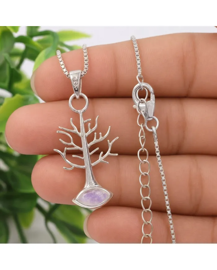 Moonstone Tree of Life Pendant Necklace | 925 Sterling Silver Jewelry