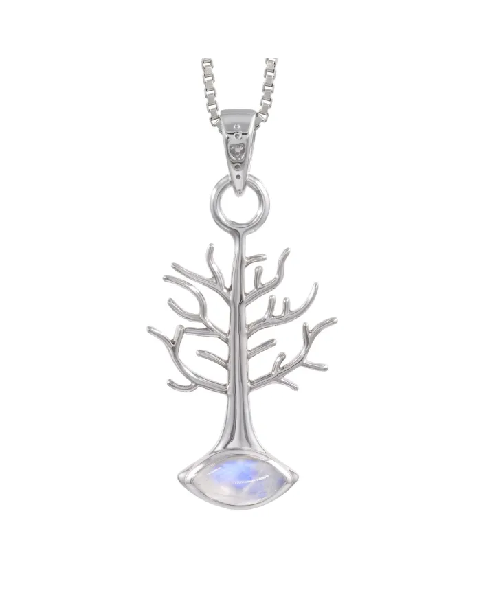 Moonstone Tree of Life Pendant Necklace | 925 Sterling Silver Jewelry