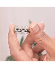 Swarovski Crystal Sterling Silver Ring, Spinner Ring, Anxiety Ring, Meditation Ring, Yoga Ring, Fidget Ring, Unisex Ring