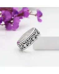 Swarovski Crystal Sterling Silver Ring, Spinner Ring, Anxiety Ring, Meditation Ring, Yoga Ring, Fidget Ring, Unisex Ring