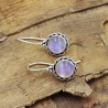 Moonstone Earrings, Sterling Silver Earrings, Dainty Round Earrings, Ear Wire Earrings, June Birthstone, Vintage Earring for her