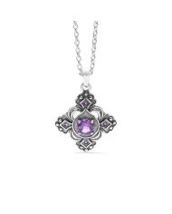 Amethyst Gemstone Handmade Sterling Silver Pendant Statement Necklace