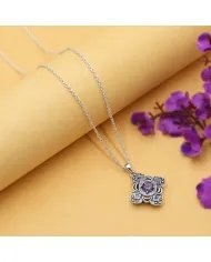 Amethyst Gemstone Handmade Sterling Silver Pendant Statement Necklace