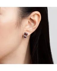 Garnet Gemstone Sterling Silver Stud Earrings - Handmade Stud Earrings For Women