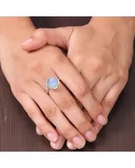 Rainbow Moonstone Ring - 925 Sterling Silver Handmade Gemstone Jewelry