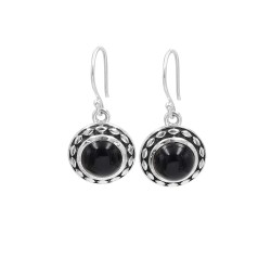 Black Onyx Earrings, Sterling Silver Earrings, Round Onyx Earrings, December Birthstone, Handmade Earrings, Beautiful Earrings