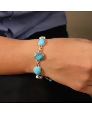 Arizona Turquoise Bracelet, Sterling Silver Bracelet, Blue Copper Turquoise, Women's Bracelet, Handmade Bracelet