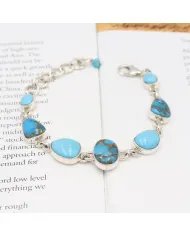 Arizona Turquoise Bracelet, Sterling Silver Bracelet, Blue Copper Turquoise, Women's Bracelet, Handmade Bracelet