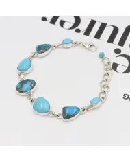 Arizona Turquoise Bracelet, Sterling Silver Bracelet, Blue Copper Turquoise, Women's Bracelet, Handmade Bracelet