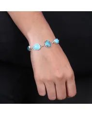 Arizona Turquoise Bracelet, Sterling Silver Bracelet, Blue Copper Turquoise, Women's Bracelet, Handmade Bracelet