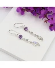 Amethyst Earrings, 925 Sterling Silver, Handmade Drop Earrings, Birthstone Earrings for women