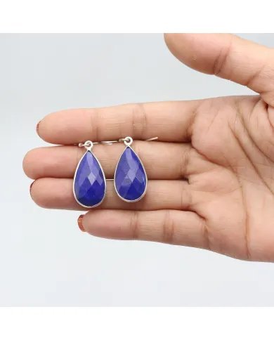 Lapis Lazuli Earrings in 925 Sterling Silver – Handmade Gemstone Jewelry