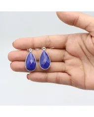 Lapis Lazuli Earrings in 925 Sterling Silver – Handmade Gemstone Jewelry