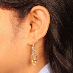 Citrine Earrings, Sterling Silver Earrings, Teardrop Dangle Earrings, November Birthstone, Yellow Earrings, Ear Wire Earrings