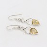 Citrine Earrings, Sterling Silver Earrings, Teardrop Dangle Earrings, November Birthstone, Yellow Earrings, Ear Wire Earrings