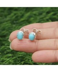 Arizona Turquoise Stud Earrings – Handmade 925 Sterling Silver Jewelry