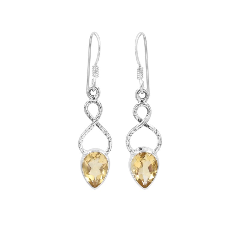 Citrine Earrings, Sterling Silver Earrings, Teardrop Dangle Earrings, November Birthstone, Yellow Earrings, Ear Wire Earrings