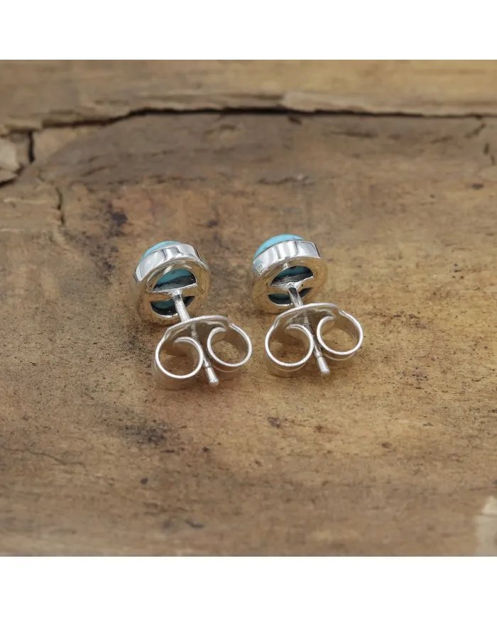 Arizona Turquoise Stud Earrings – Handmade 925 Sterling Silver Jewelry