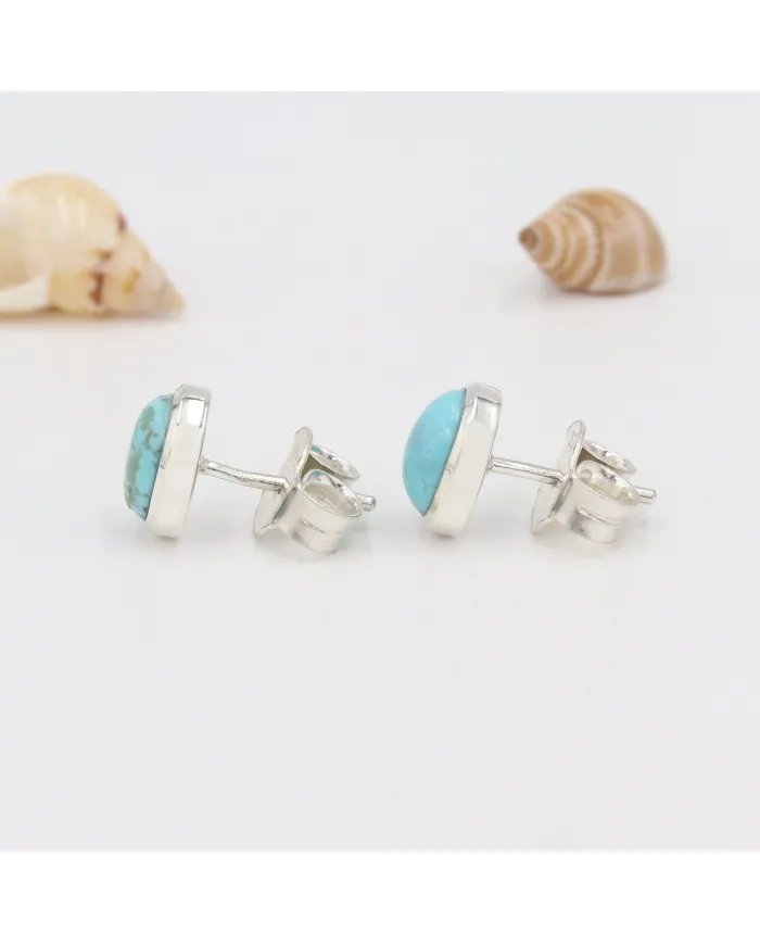 Arizona Turquoise Stud Earrings – Handmade 925 Sterling Silver Jewelry