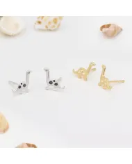 18K Gold Plated Swarovski Crystal Dinosaur Stud Earrings