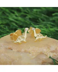 18K Gold Plated Swarovski Crystal Dinosaur Stud Earrings
