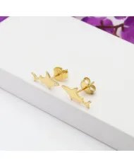 Sark Stud Earrings - Gold Plated 925 Silver Swarovski Crystal Jewelry