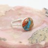 Oyster Turquoise Ring, Sterling Silver Ring, Statement Ring, Round Oyster Ring, Adjustable Ring, Promise Ring, Engagement Ring