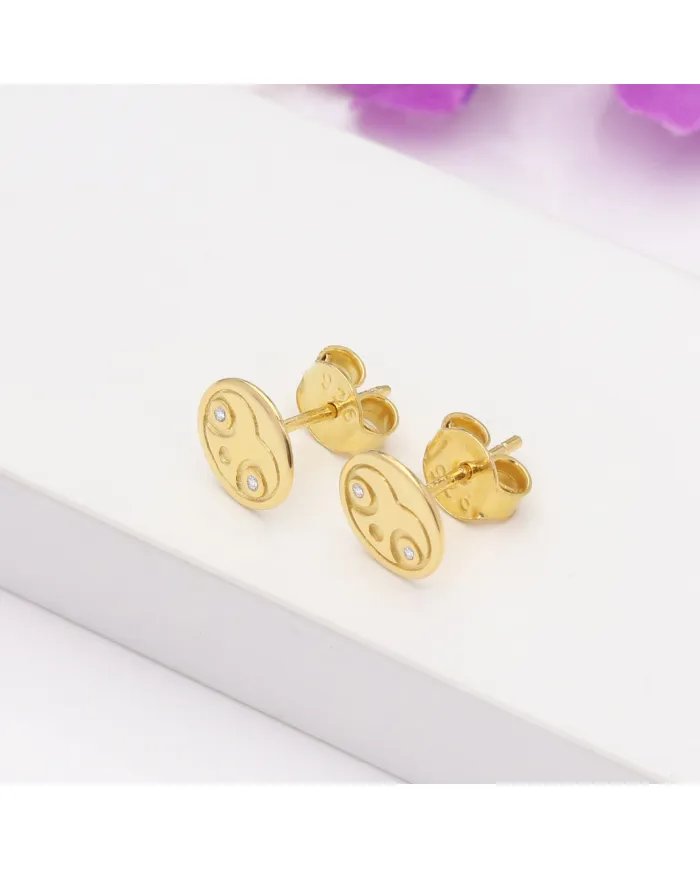 Sloth Stud Earrings - Gold Plated 925 Silver Swarovski Crystal Jewelry
