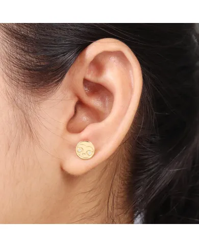 18K Gold Plated Swarovski Crystal Sloth Stud Earrings Silver Jewelry