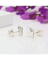 Tiny Butterfly Stud Earrings – 925 Sterling Silver with Swarovski Crystals