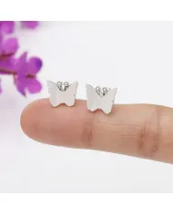 Moissanite Butterfly Stud Earrings – 925 Sterling Silver Tiny Jewelry