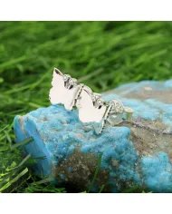 Tiny Butterfly Stud Earrings – 925 Sterling Silver with Swarovski Crystals