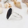 Coffin Ring, Black Onyx Ring, 925 Sterling Silver Ring, Hexagon Ring, Statement Ring, December Birthstone, Dainty Ring for Women