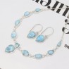 Larimar Necklace Set, 925 Sterling Silver Necklaces, Statement Necklace Set, Delicate Necklaces, Matching Jewelry Set for Women