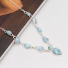 Larimar Necklace Set, 925 Sterling Silver Necklaces, Statement Necklace Set, Delicate Necklaces, Matching Jewelry Set for Women