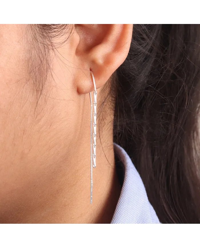 Silver Earrings, Sterling Silver Hook Earrings, Handmade Earrings, Dangle Earrings for Her