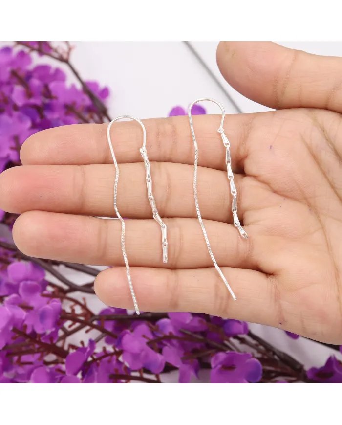 Silver Earrings, Sterling Silver Hook Earrings, Handmade Earrings, Dangle Earrings for Her