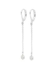 Herkimer Daimond Dangle Earrings, Sterling Silver Earrings for Women, Link Chain Dangle Earrings, Natural Gemstone Jewelry