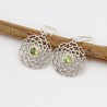 Peridot Earrings, Flower Earrings, Silver Earrings, Vintage Earrings, Earrings for Love, August Birthstone, Ear Wire Earrings