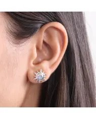 Natural Rainbow Moonstone Studs – Handmade Sterling Silver Earrings for Her