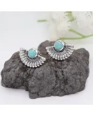 Natural Arizona Turquoise Sterling Silver Stud Earrings for Women