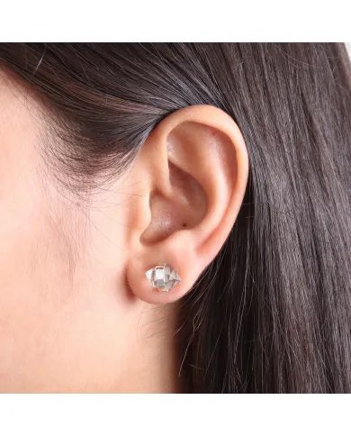 Herkimer Diamond Stud Earrings, Sterling Silver Earrings for Women, Natural Gemstone Jewelry