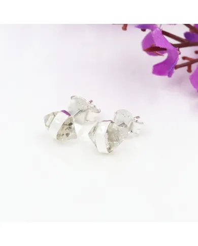 Herkimer Diamond Stud Earrings, Sterling Silver Earrings for Women, Natural Gemstone Jewelry