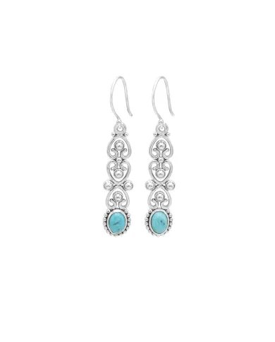 Arizona Turquoise Dangle Earrings – Handmade 925 Silver Boho Jewelry