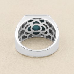 Turquoise Men's Ring in 925 Sterling Silver, Cushion Shape Turquoise Gemstone, December Birthstone Ring