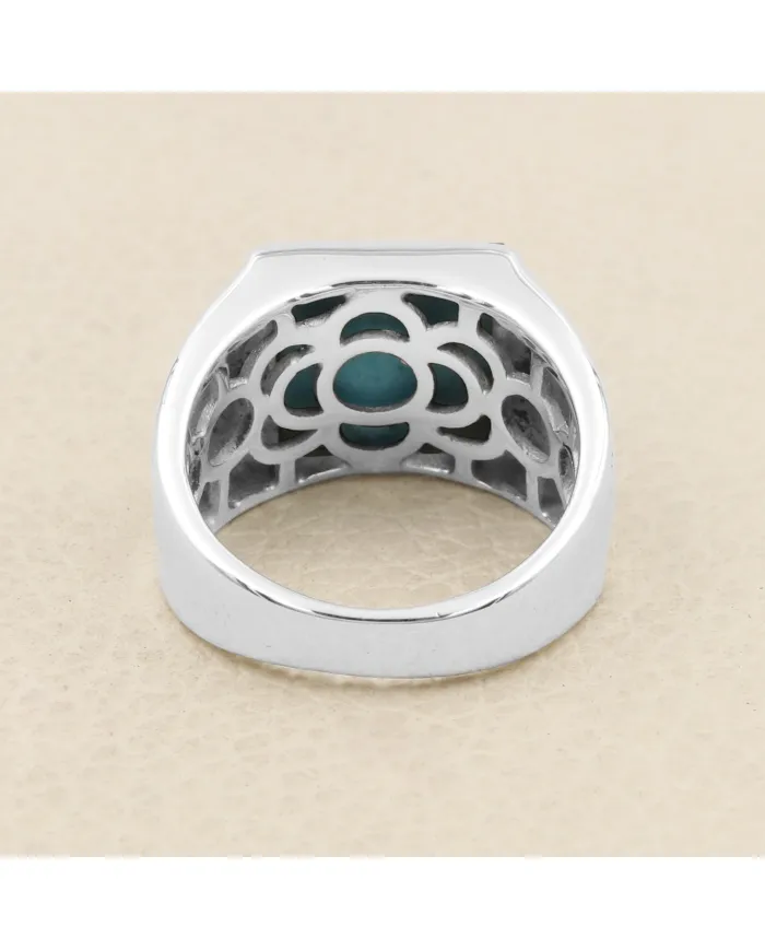 Arizona Turquoise Men's Ring - 925 Sterling Silver Gemstone Jewelry